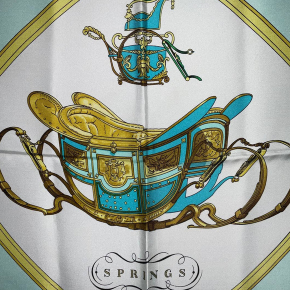 Hermes “Springs” 100% Silk Twill Scarf by Philippe Ledoux 90cm Square NWT/BOX - Picture 9 of 16